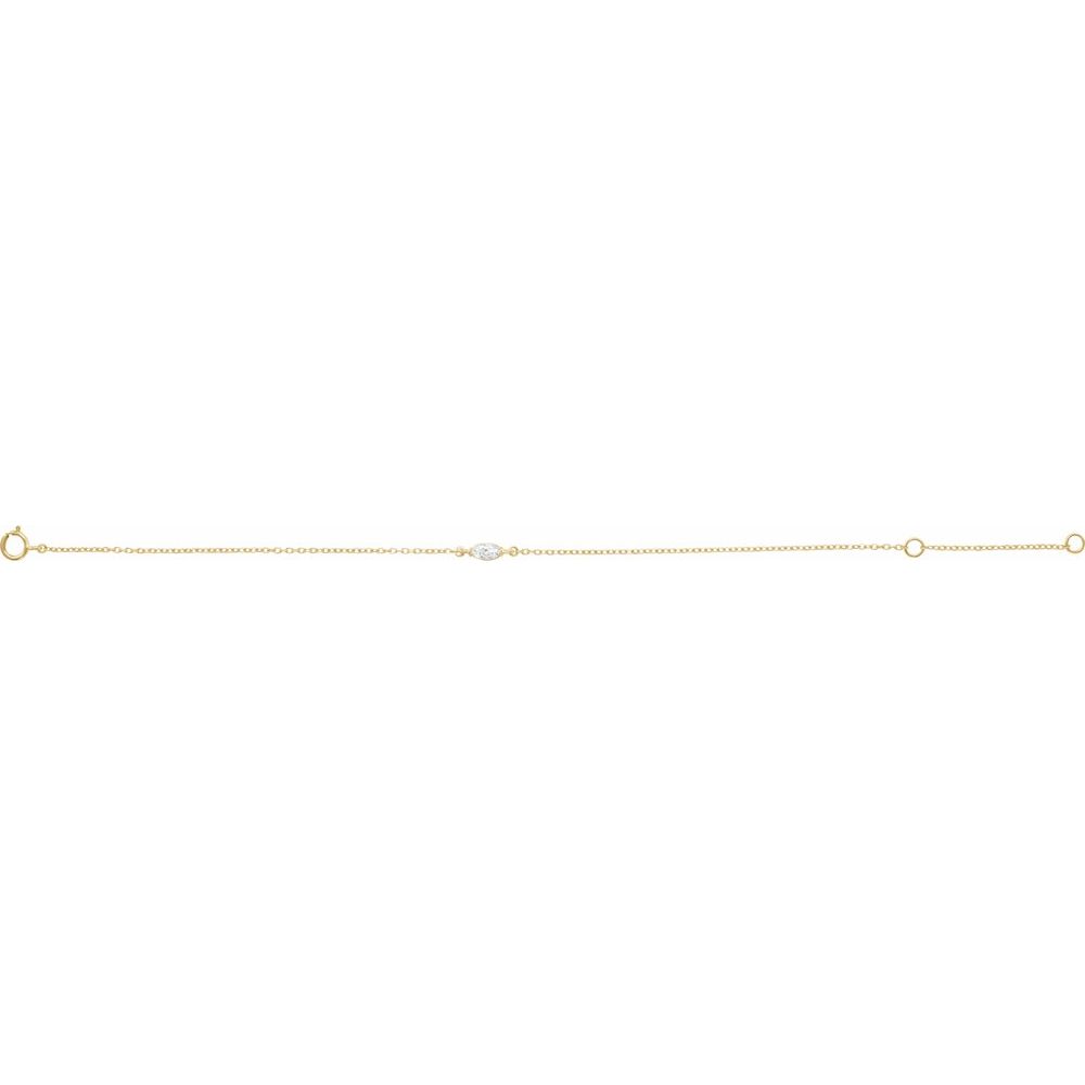 Lab-Grown Marquise Diamond Bracelet – 1/4 CT, Adjustable 6.5"–7.5"