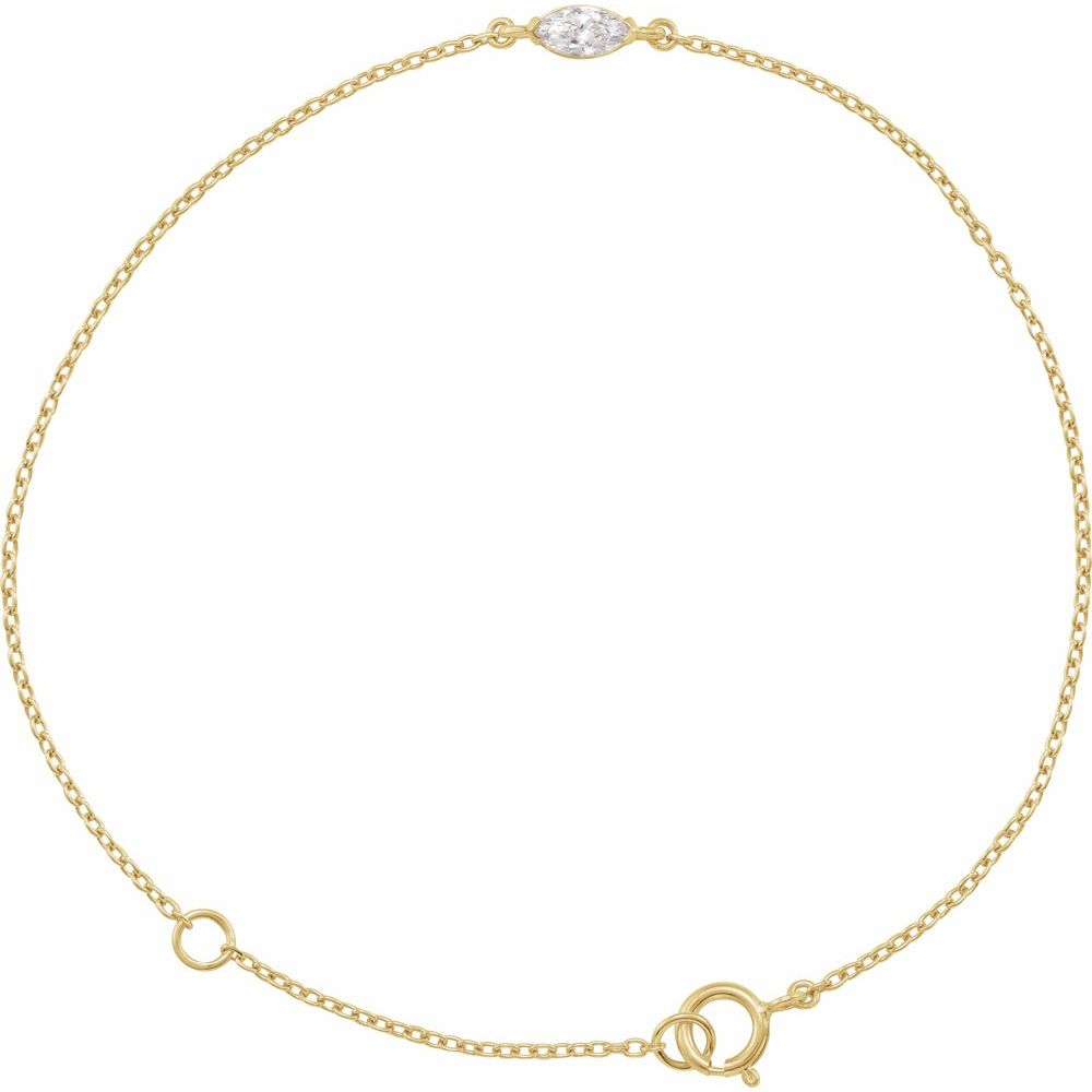 Lab-Grown Marquise Diamond Bracelet – 1/4 CT, Adjustable 6.5"–7.5"