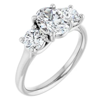 Three Stone Engagement Ring Setting - Round