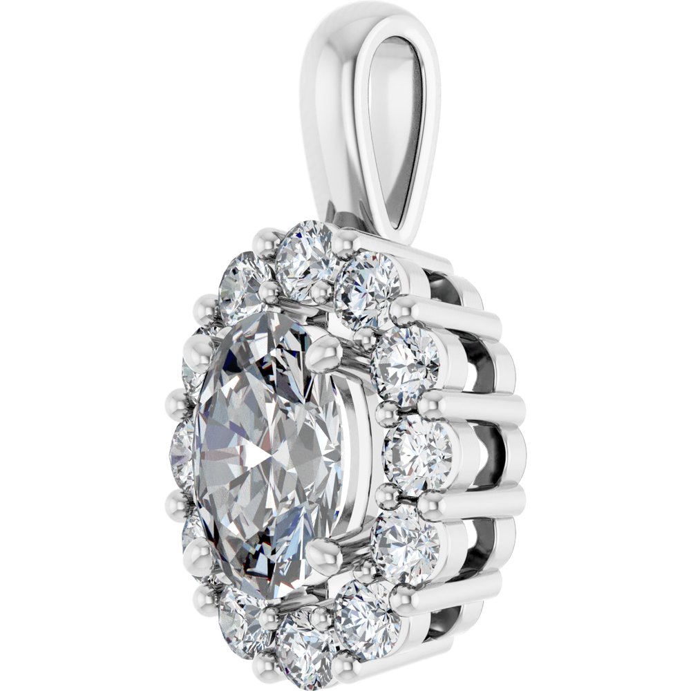 Lab-Grown Diamond Halo Pendant