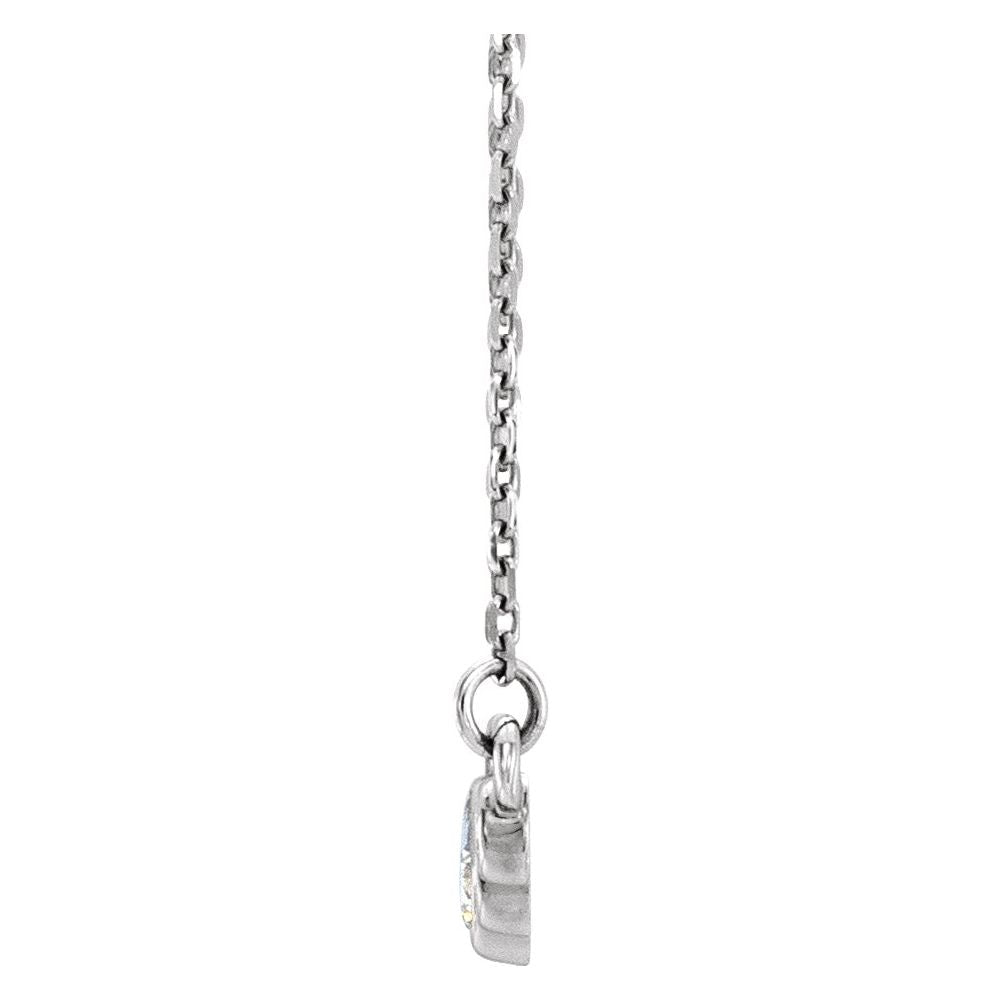 Bezel-Set Natural Diamond Necklace – 1/6 CTW, Adjustable 16–18"