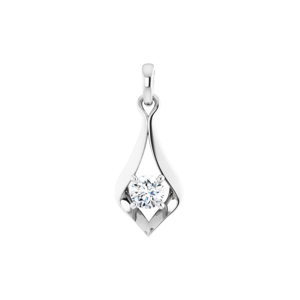 Sculpted Solitaire Lab-Grown Diamond Pendant