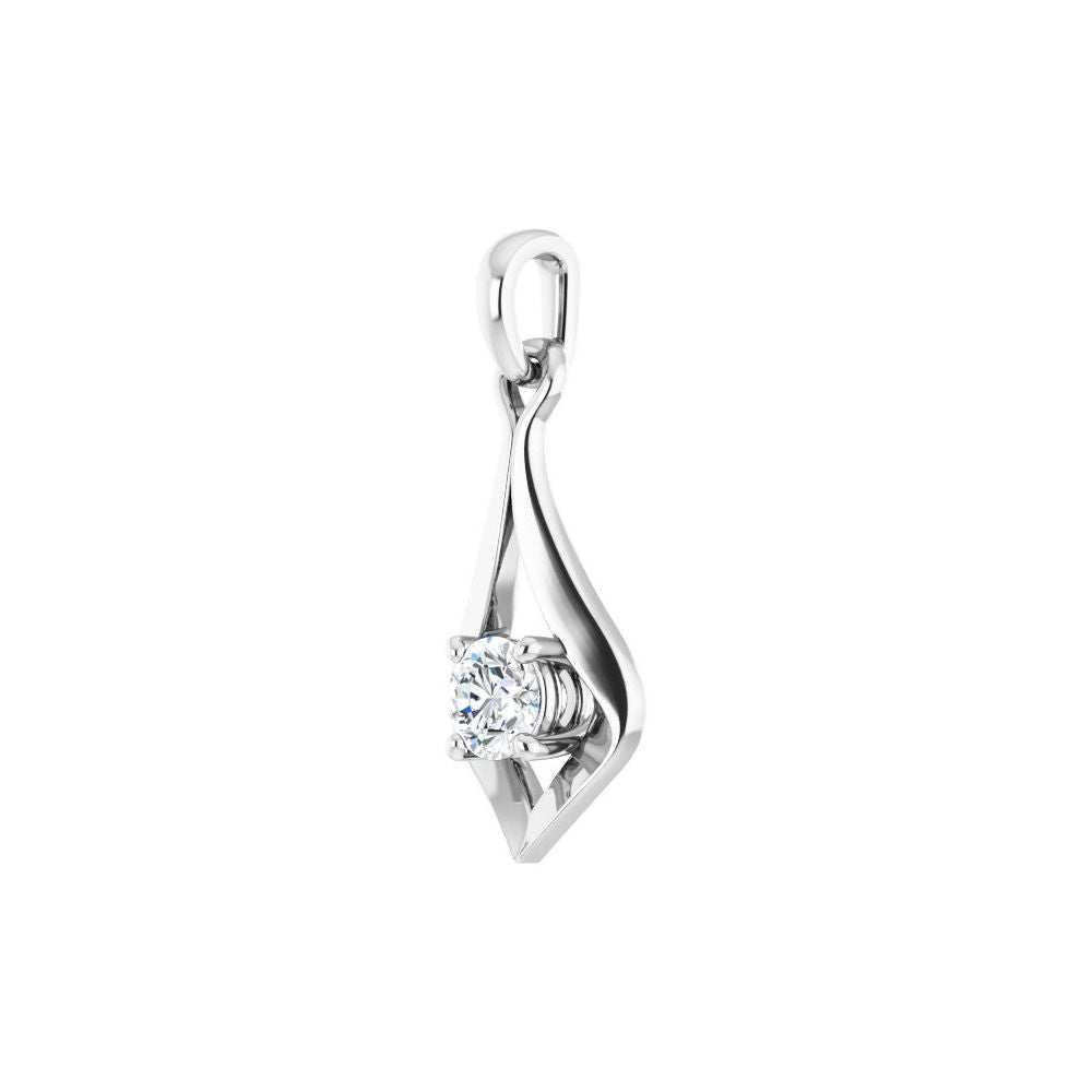 Sculpted Solitaire Lab-Grown Diamond Pendant