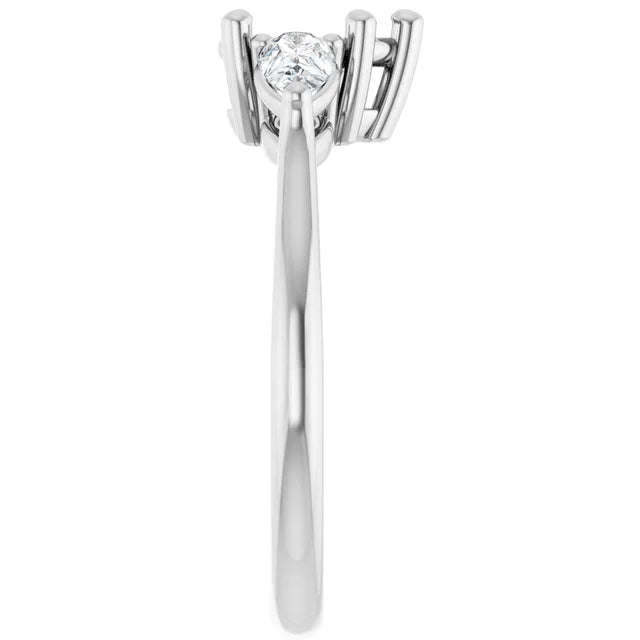 Three Stone Engagement Ring Setting - Pear