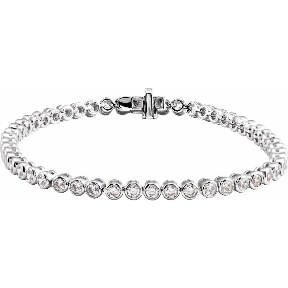 Lab-Grown Diamond Bezel-Set Tennis Bracelet – 3 1/2 CTW, 7"