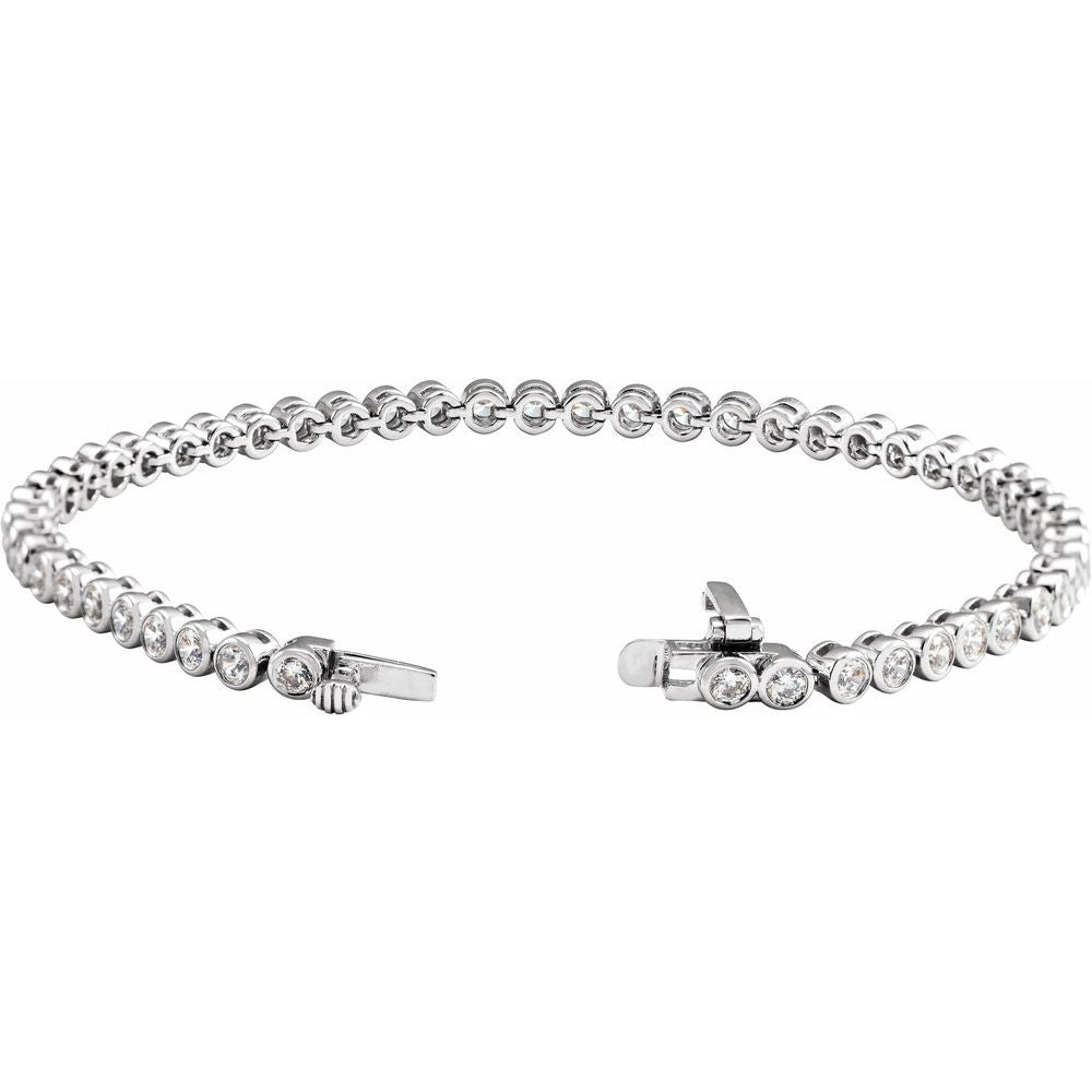 Lab-Grown Diamond Bezel-Set Tennis Bracelet – 3 1/2 CTW, 7"