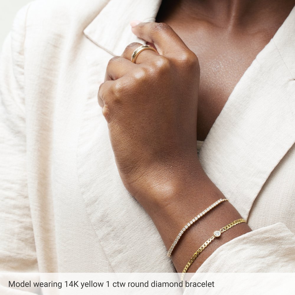 Lab-Grown Diamond Bolo Bracelet – 1 CTW, Adjustable to 9 1/2"