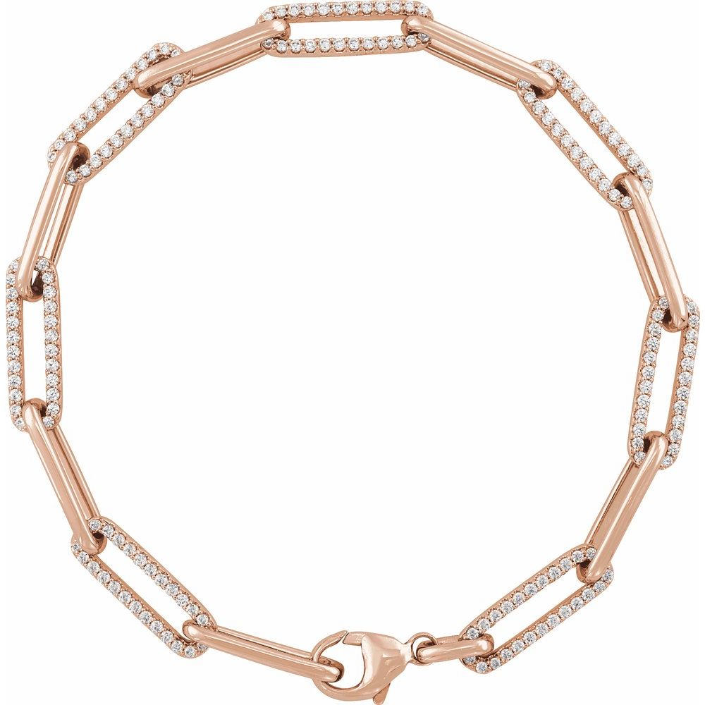 Paperclip Link Lab Diamond Bracelet – 1 CTW, 7"
