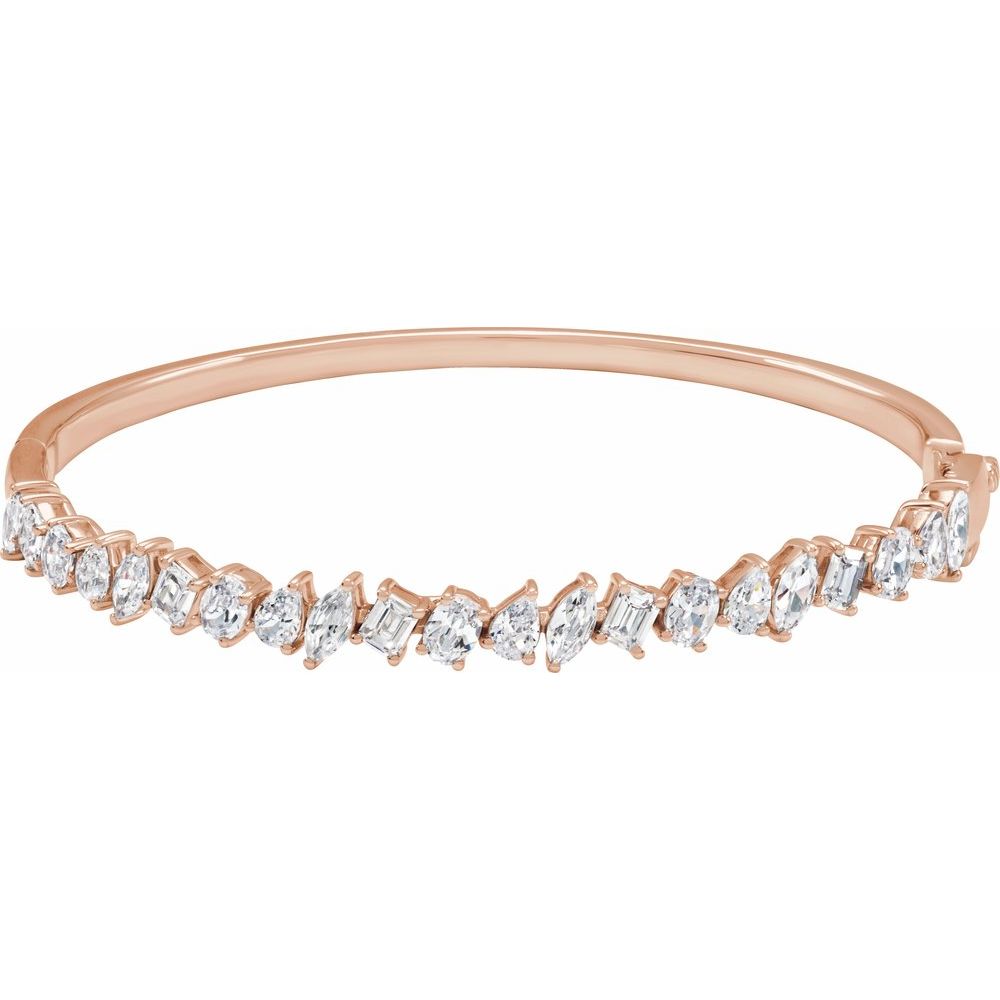 Lab-Grown Diamond Bangle Bracelet – 4 1/5 CTW, 7" Marquise Cut