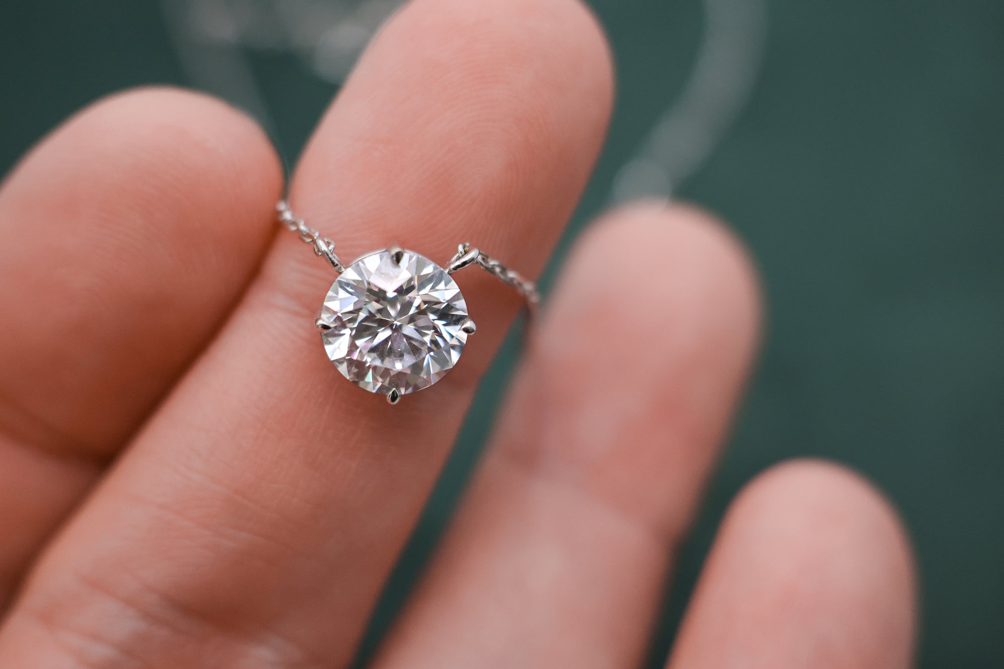 IGI Certified Lab-Grown Diamond Solitaire Necklace –4-Prong Basket Setting
