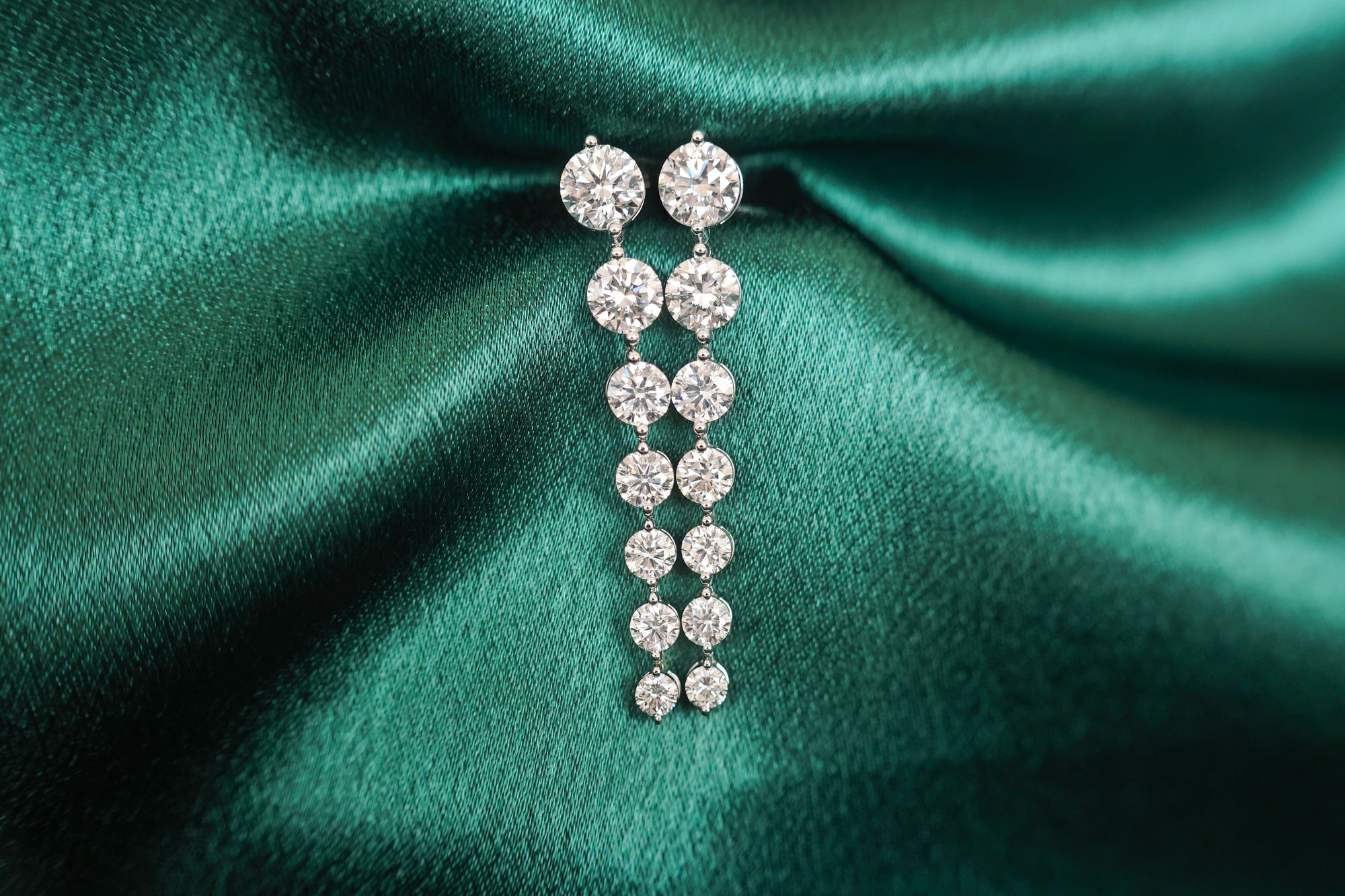 6.4 Carat Tiered Lab-Grown Diamond Drop Earrings