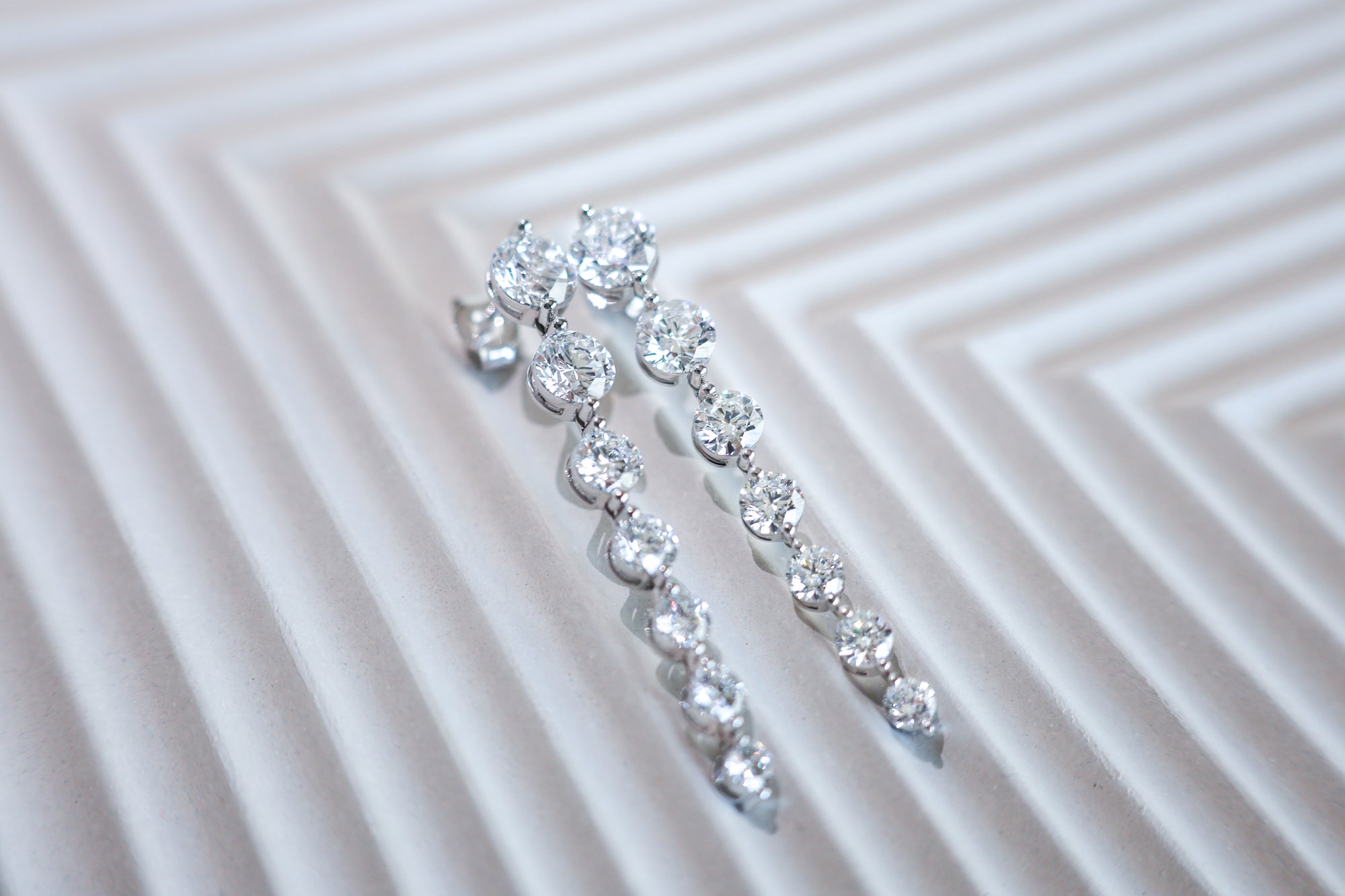 6.4 Carat Tiered Lab-Grown Diamond Drop Earrings