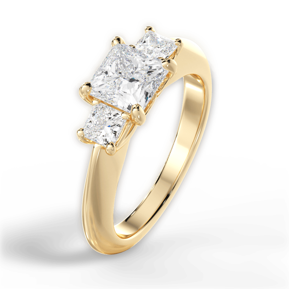 Three Stone Engagement Ring Setting - Princess
