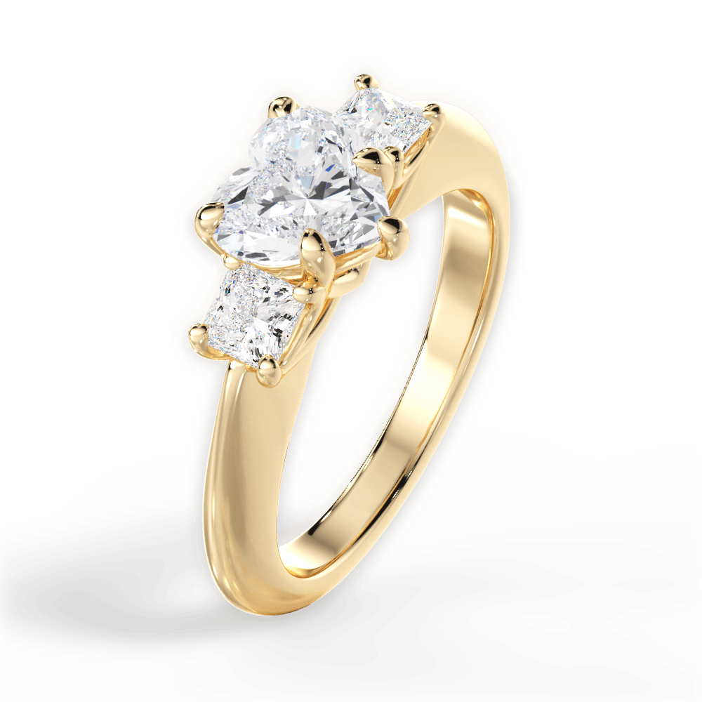 Three Stone Engagement Ring Setting - Princess