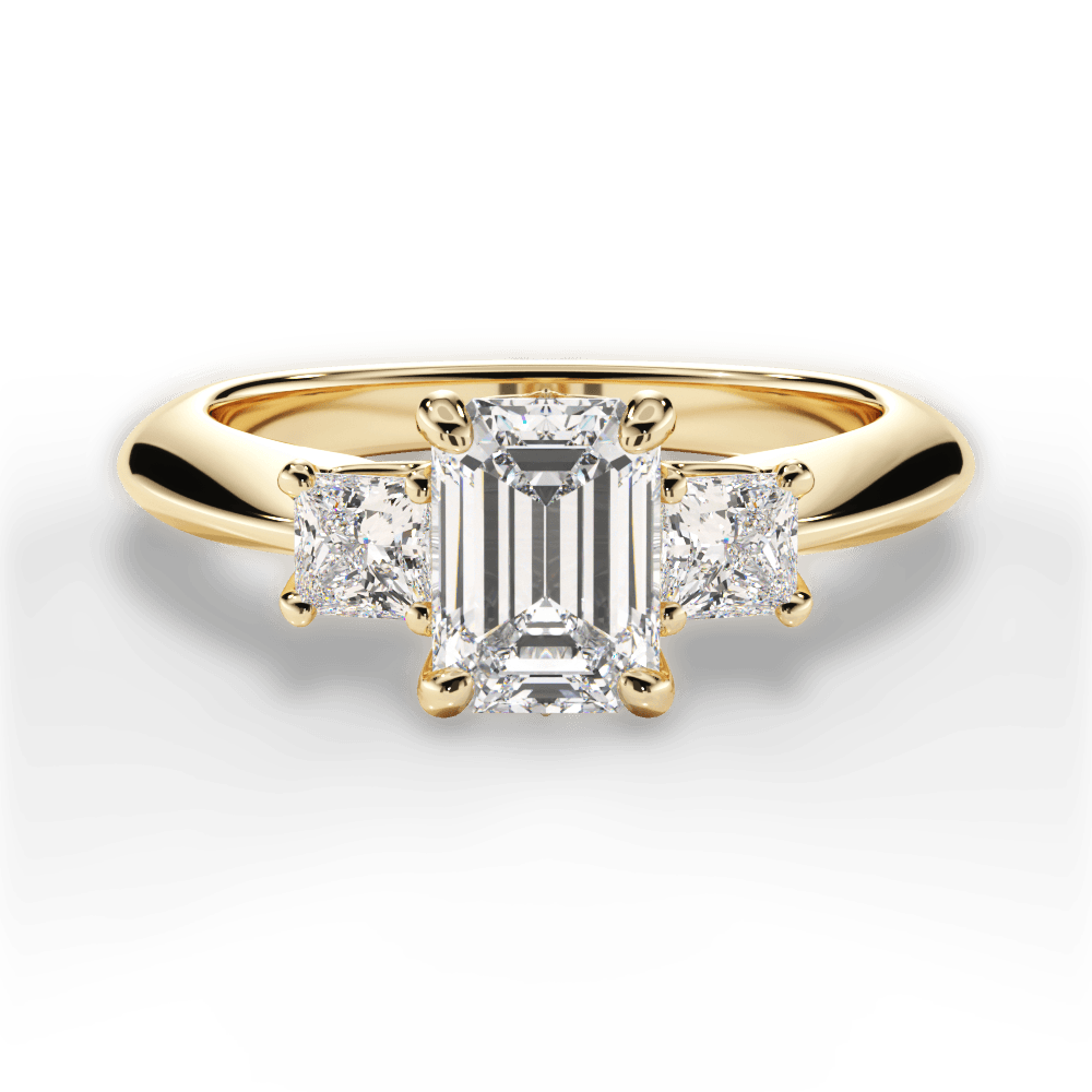 Three Stone Engagement Ring Setting - Princess
