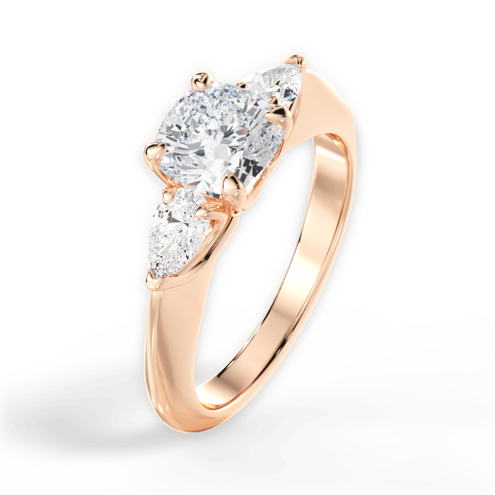 Three Stone Engagement Ring Setting - Pear