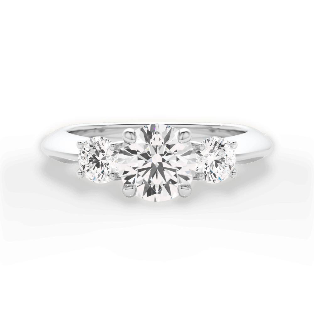 Three Stone Engagement Ring Setting - Round