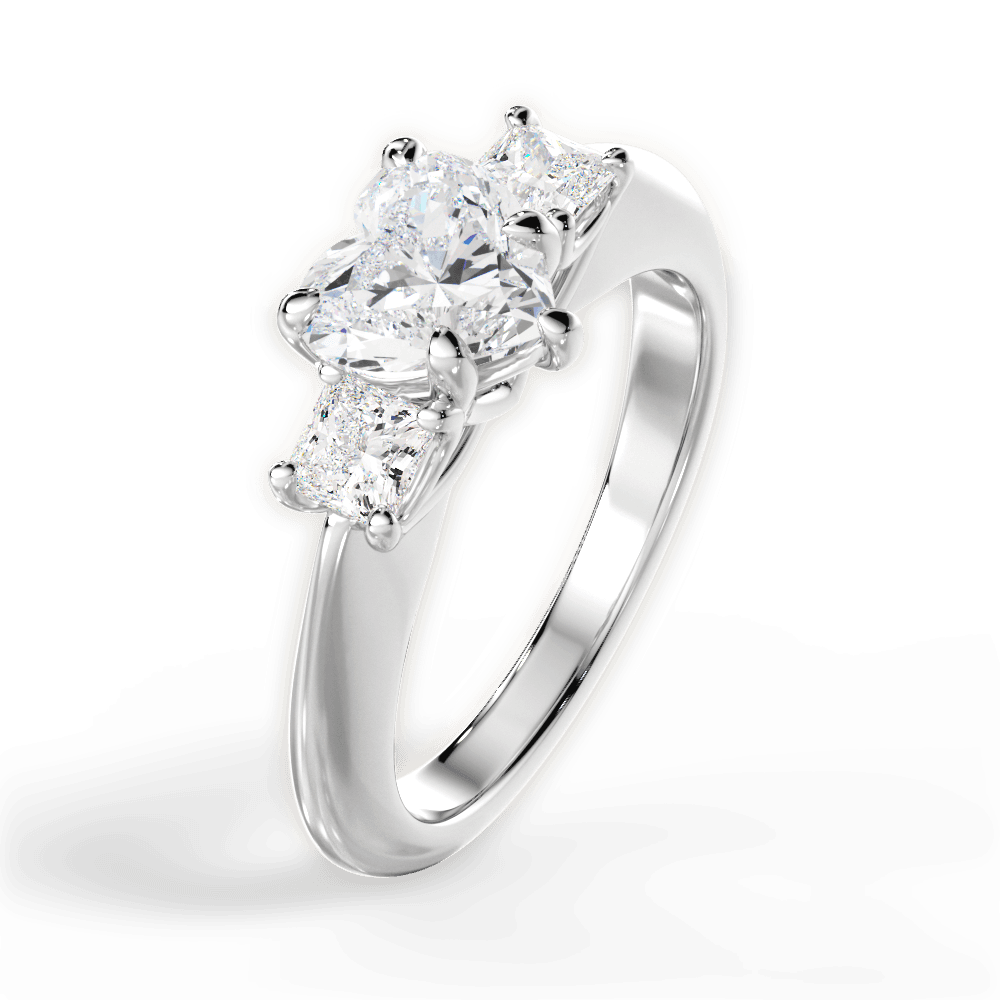 Three Stone Engagement Ring Setting - Princess