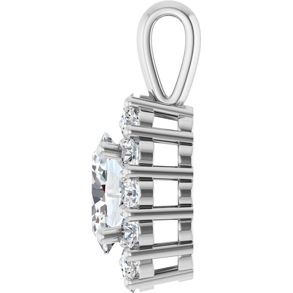 Lab-Grown Diamond Halo Pendant